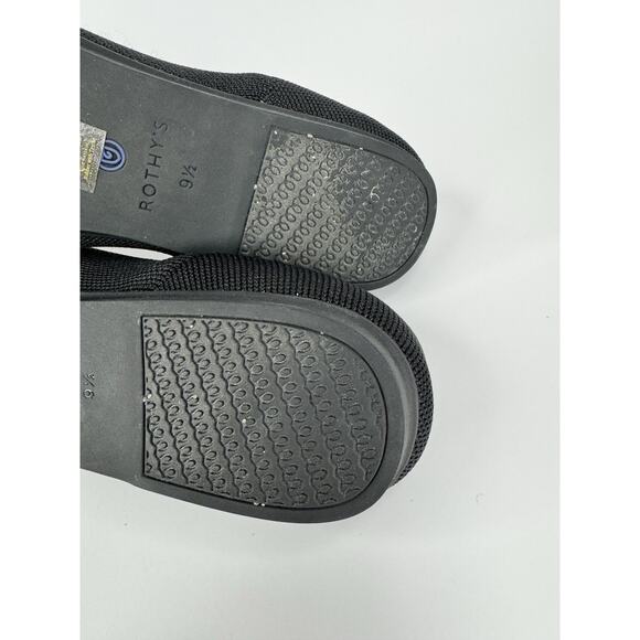 Rothy's The Flat Black Knit rounded Toe Ballet Flats Women's Size 9.5 Blue Halo - Picture 9 of 11